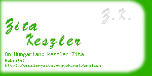 zita keszler business card